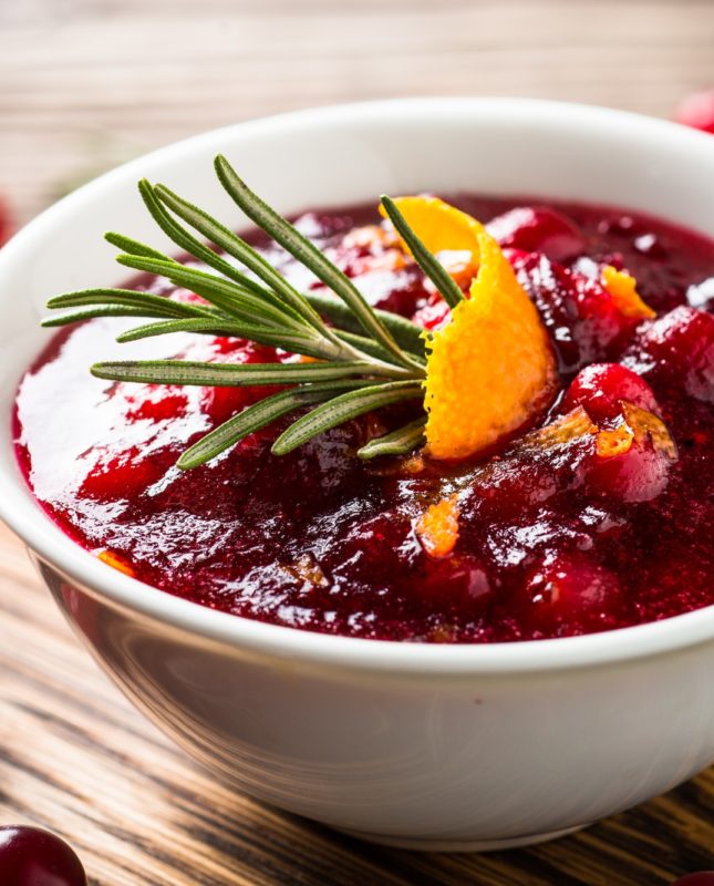 Cranberry sauce with orange and rosemary