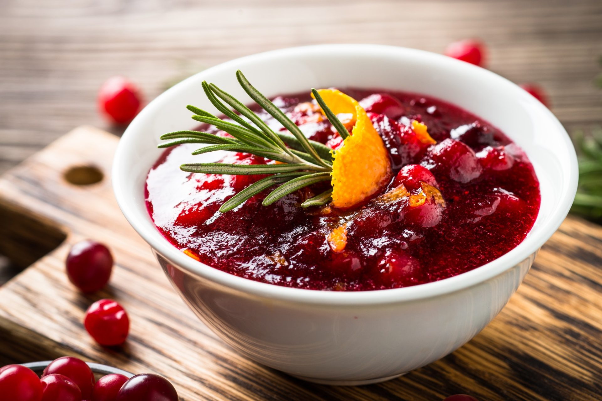 Cranberry sauce with orange and rosemary