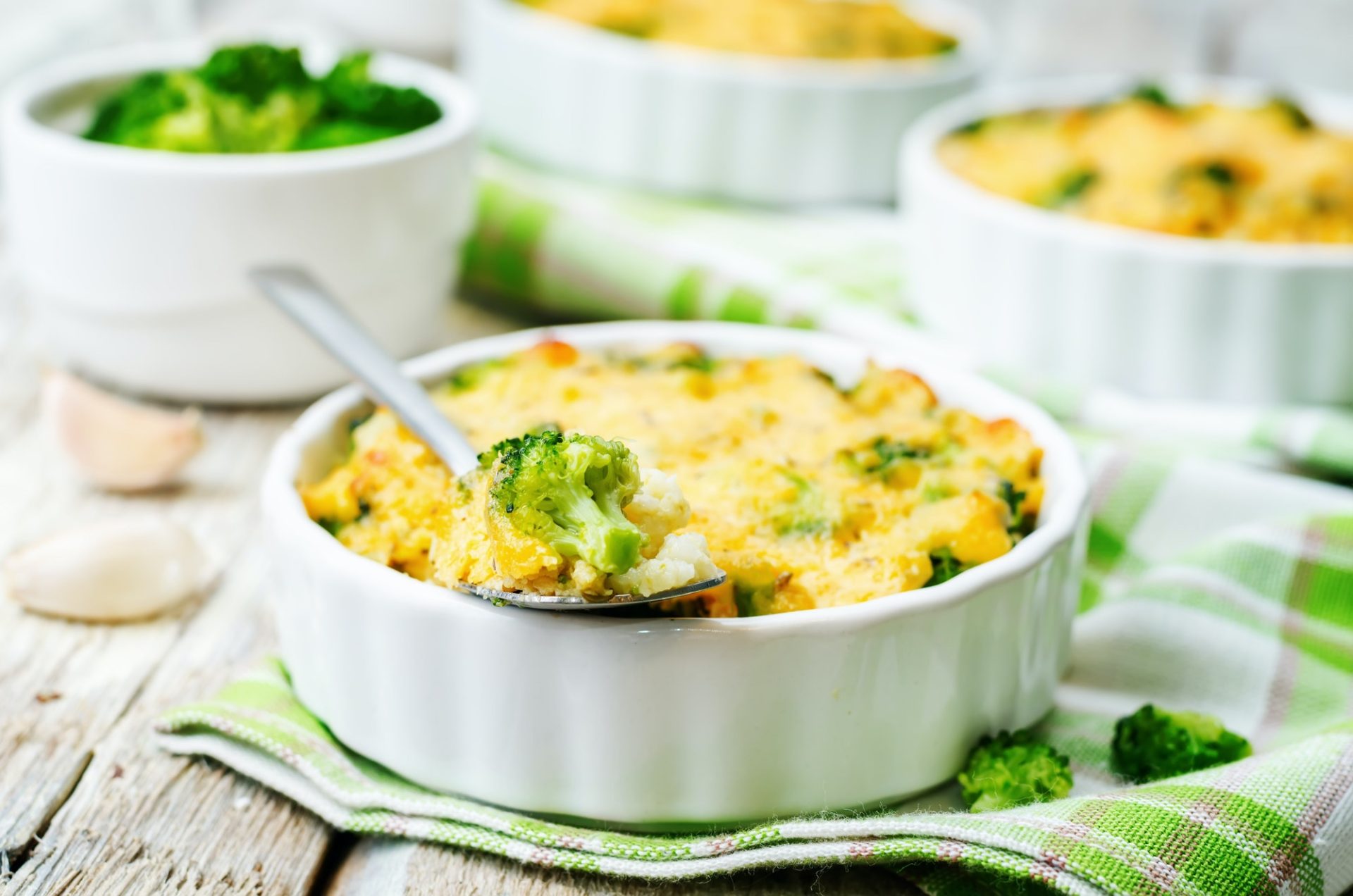 millet casserole with broccoli and cheese