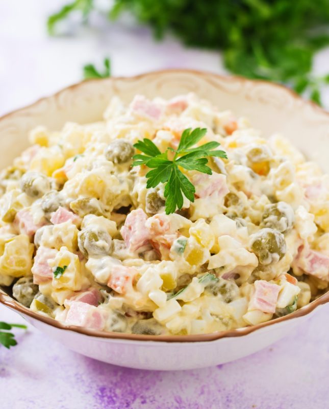 Traditional Russian salad 