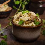Chinese noodles with mushrooms