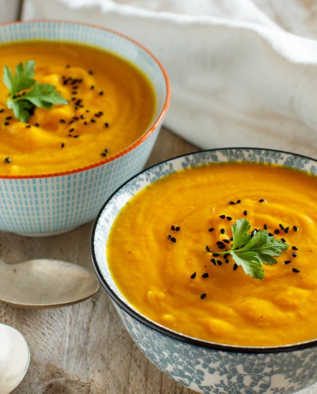 Fresh pumpkin soup