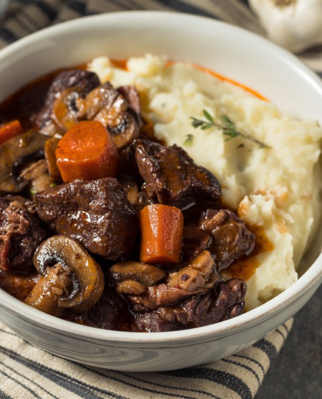 Homemade French Beef Bourguignon Stew