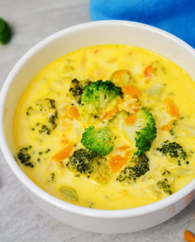 Broccoli Cheddar chicken soup