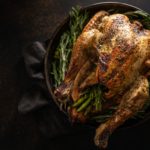 Christmas Turkey with Rosemary on Plate