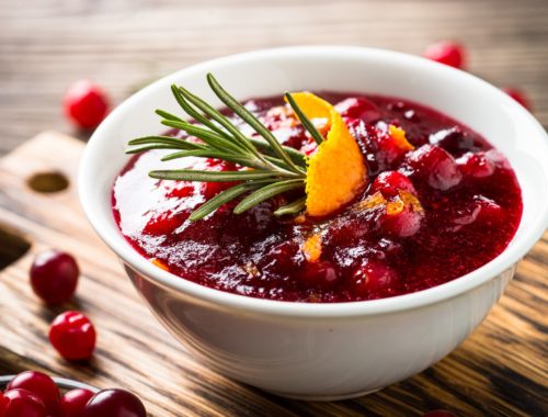 Cranberry sauce with orange and rosemary