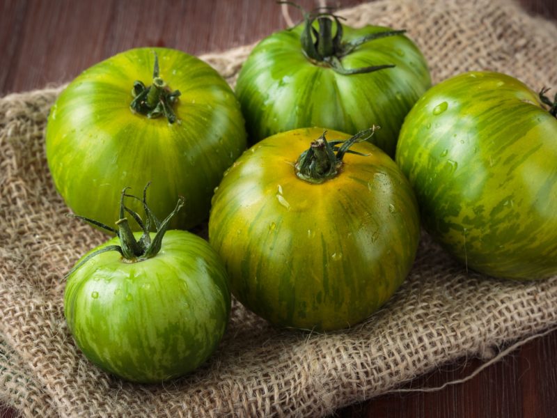 Fresh raw green tomatoes