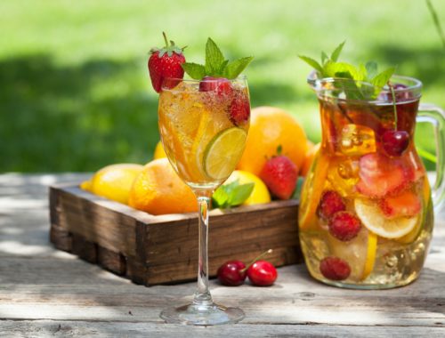 Homemade lemonade or sangria