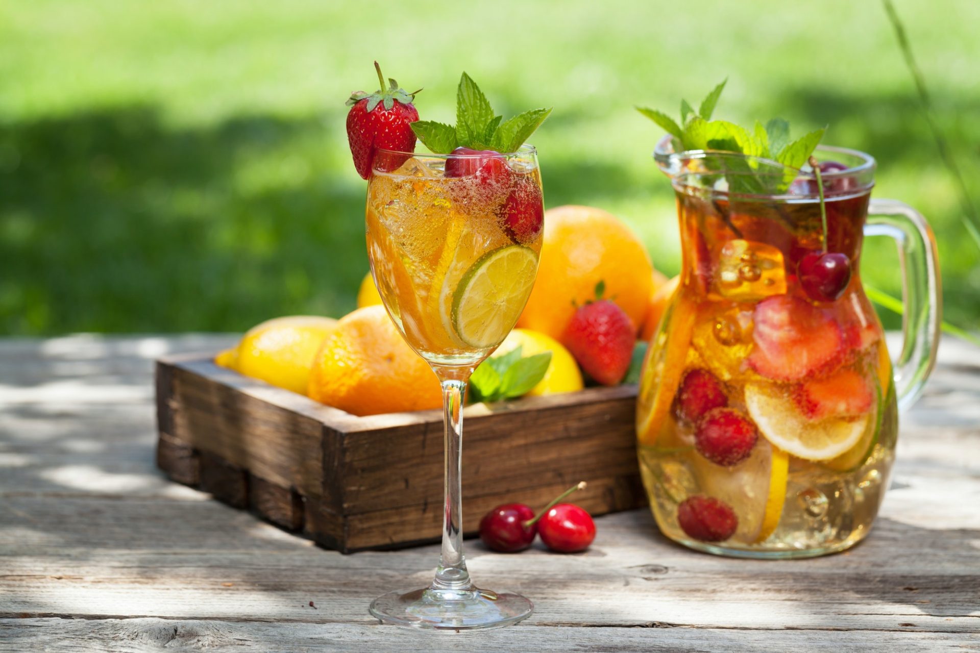 Homemade lemonade or sangria