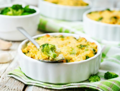 millet casserole with broccoli and cheese