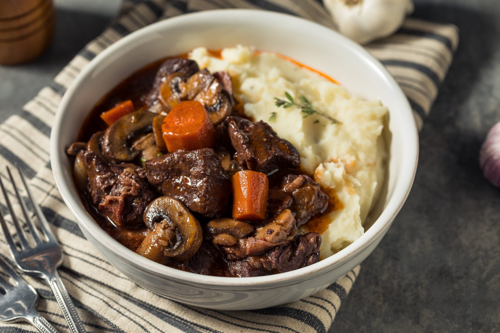 Homemade French Beef Bourguignon Stew